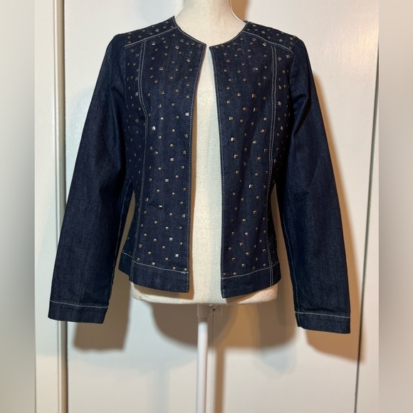Baccini Denim Jacket with Metal Accents Women’s Size Medium - Picture 9 of 11